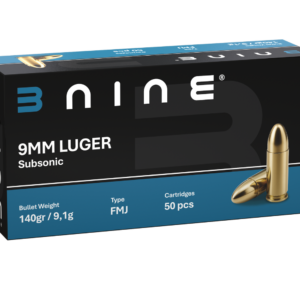 B NINE 9MM SUBSONIC, 140gr. FMJ